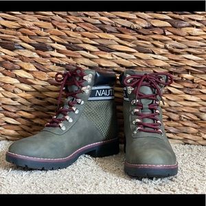 Nautica Women Olive Phoenix Ankle Boots size 7